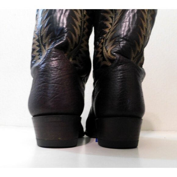 Tony Lama Vintage Leather Cowboy Boots Mens Size 9 EE Brown Western Style H4165 - Picture 7 of 12